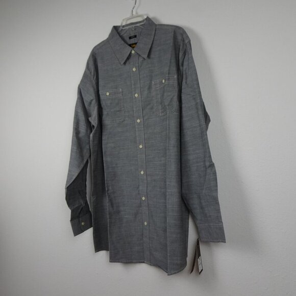 Lee Button Front Shirt Tall Men's Size XLT Gray Long Sleeve Stretch - Picture 3 of 9